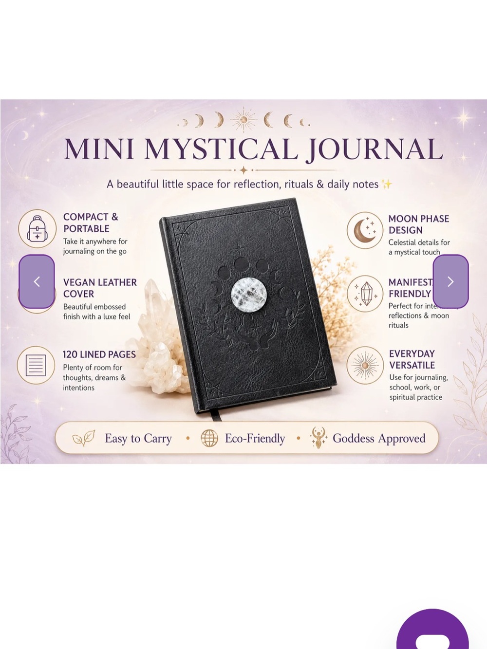 Goddess Provisions Mystical Musings Divination Diary NWT gift whimsigoth witch - Picture 8 of 11